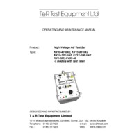 T & R KV10-120 High Voltage AC Test Set - User Manual