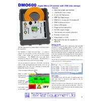 T & R DMO600 DC Digital Micro-Ohmmeter - Datasheet