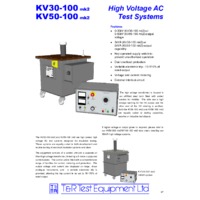 T & R KV50-100 High Voltage AC Test Set - Datasheet
