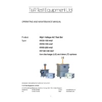 T & R KV50-100 High Voltage AC Test Set - User Manual