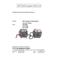 T & R Dual Unit HV Test Trolley - User Manual