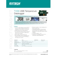 Extech THD5 USB Temperature Datalogger - Datasheet