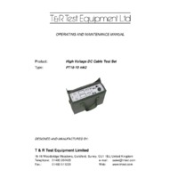 T & R PT18-10 mk2 High Voltage DC Cable Test System - User Manual