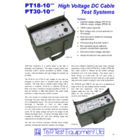 T & R PT18-10 mk2 High Voltage DC Cable Test System - Datasheet