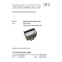 T & R PT30-10 mk2 High Voltage DC Cable Test System - User Manual