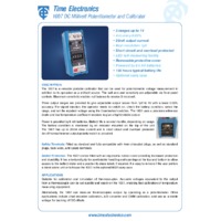 Time Electronics 1007 DC Millivolt Potentiometer & Calibrator - Datasheet