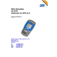 Sika UC RTD Pocket Resistance Thermometer Calibrator - User Manual