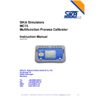 Sika MC 75 Multifunction Calibrator - User Manual