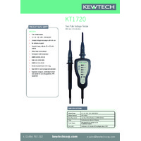 Kewtech KT1720 Dual Pole Voltage Tester - Datasheet