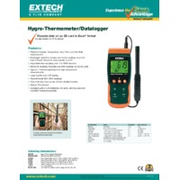 Extech SDL500 Hygro Thermometer and Datalogger - Datasheet