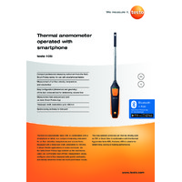 Testo 405i Bluetooth Thermal Hot Wire Anemometer Smart Probe - Datasheet
