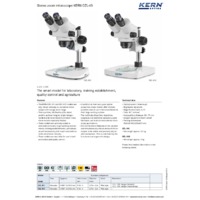 Kern OZL-45 Laboratory Stereo Zoom Microscope - Datasheet