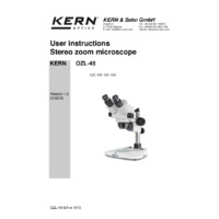 Kern OZL-45 Laboratory Stereo Zoom Microscope - User Manual