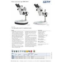 Kern OZM-5 Stereo Zoom Microscope - Datasheet