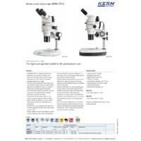 Kern OZS-5 High Zoom Parallel Stereo Microscope - Datasheet