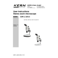 Kern OZS-5 High Zoom Parallel Stereo Microscope - User Manual