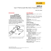 Fluke 80PK-8 Pipe Clamp Temperature Probe - Instruction Sheet