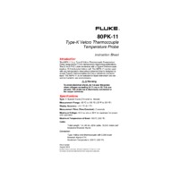 Fluke 80PK-11 Velcro Thermocouple Temperature Probe - Instruction Sheet