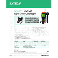 Extech SDL470 UVA and UAC Datalogging Light Meter - Datasheet
