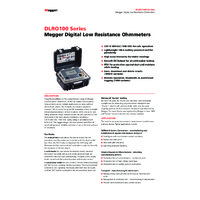 Megger DLRO100E and DLRO100EB Low Resistance Ohmmeters - Datasheet