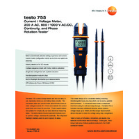 Testo 755-2 Voltage and Current Tester - Datasheet