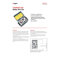 Megger SVERKER650 Single Phase Relay Tester - Datasheet