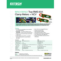 Extech MA63 True RMS Clamp Meter - Datasheet