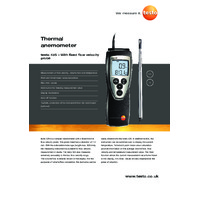 Testo 425 Thermal Anemometer - Datasheet
