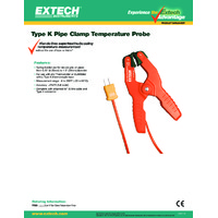 Extech TP200 Pipe Clamp Temperature Probe - Datasheet