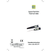 ETI 810-279 Super-Fast Mini Thermometer - Instructions