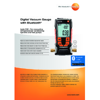 Testo 552 Digital Vacuum Gauge - Datasheet