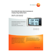 Testo 622 Humidity, Temperature and Pressure Indicator - Datasheet