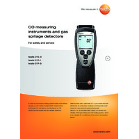 Testo 315-4 Carbon Monoxide Meter - Datasheet