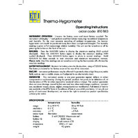 ETI 810-180 Therma Hygrometer - Instructions