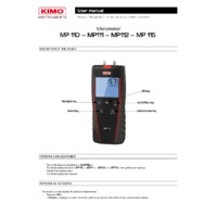 KIMO MP110 Micro Manometer - User Manual