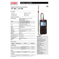 KIMO VT110 Hotwire Thermo Anemometer - Datasheet