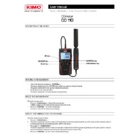 KIMO CO110 Carbon Monoxide Meter - User Manual