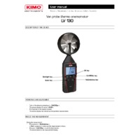 KIMO LV130 Thermo Anemometer - User Manual