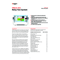 Megger FREJA 543 Relay Test System - Datasheet