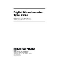 Seaward Cropico DO7e Micro Ohmmeter - User Manual