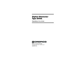 Seaward Cropico DO4A Digital Ohmmeter - User Manual