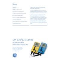 GE Druck DPI615 Pressure Calibrator - Datasheet