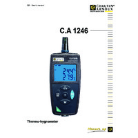 Chauvin Arnoux CA1246 Thermo Hygrometer - User Manual
