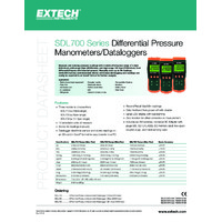 Extech SDL710 Pressure Meter - Datasheet