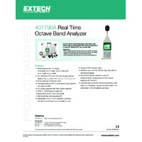 Extech 407790A Sound Analyser - Datasheet
