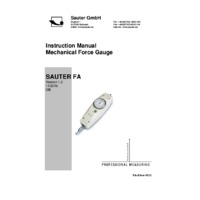 Sauter FA Mechanical Force Gauge - User Manual