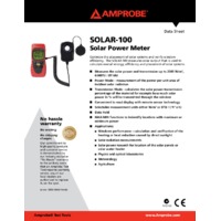 Amprobe SOLAR-100 Solar Power Meter - Datasheet