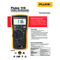 Fluke 116 HVAC Multimeter Datasheet