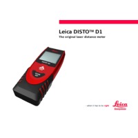 Leica Disto D1 Laser Distance Meter (40m) - User Manual