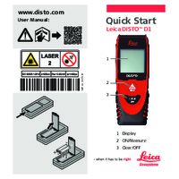 Leica Disto D1 Laser Distance Meter (40m) - Quick Guide